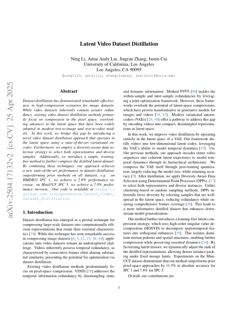 Latent Video Dataset Distillation thumbnail