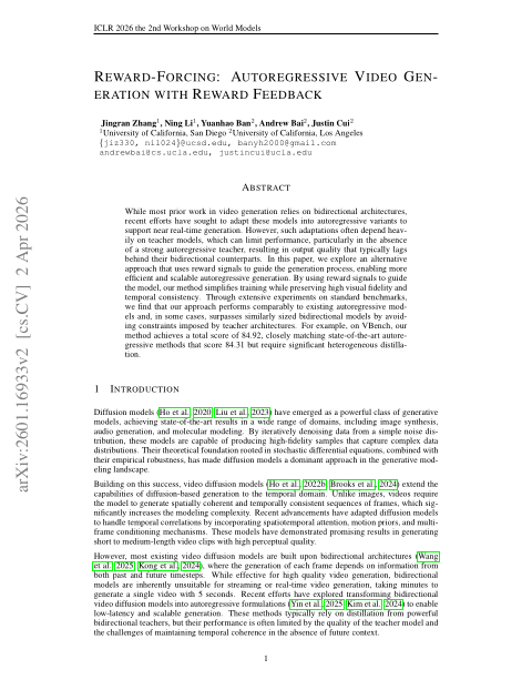Reward-Forcing: Autoregressive Video Generation with Reward Feedback thumbnail